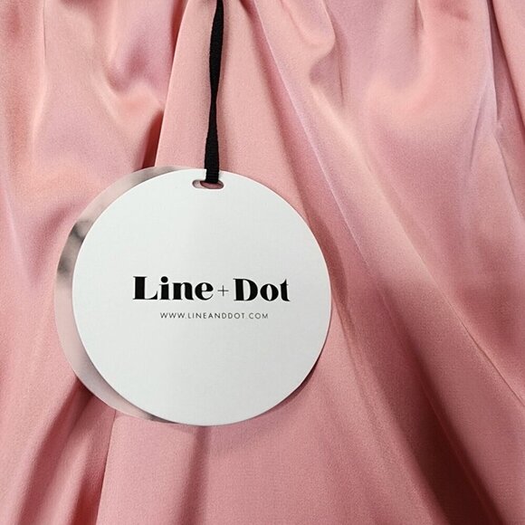 NEW Line & Dot REVOLVE Rampling Mini Babydoll Satin Pink Dress Cold Shoulder XS - Picture 5 of 15